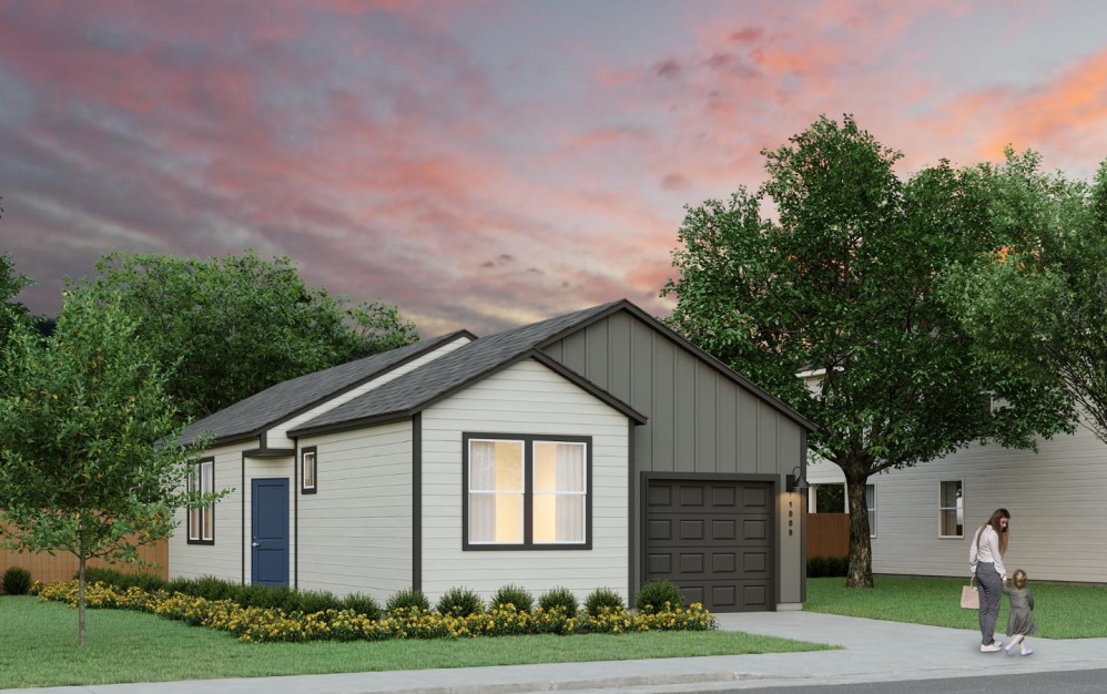 B1 - 2 bedroom floorplan layout with 2 bathrooms and 1008 square feet (Exterior A)
